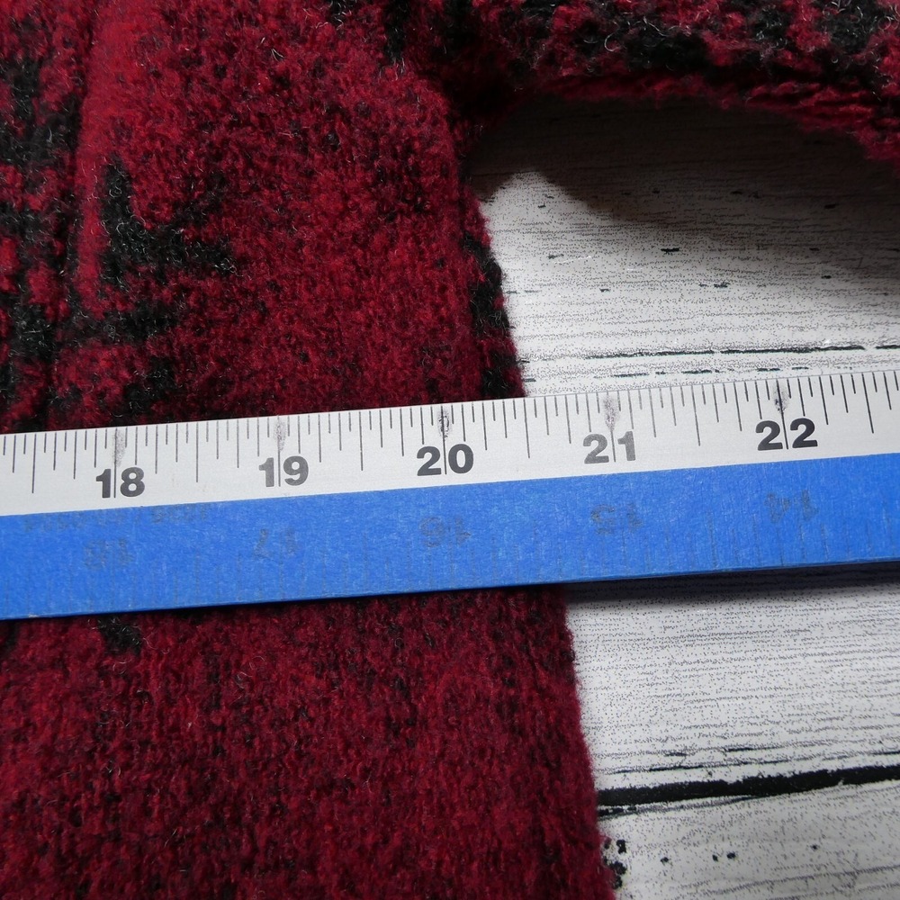 Bear Ridge Outfitters Womens Red Snowflake Wool Blend Full Zip Fleece Jacket M - Picture 7 of 8